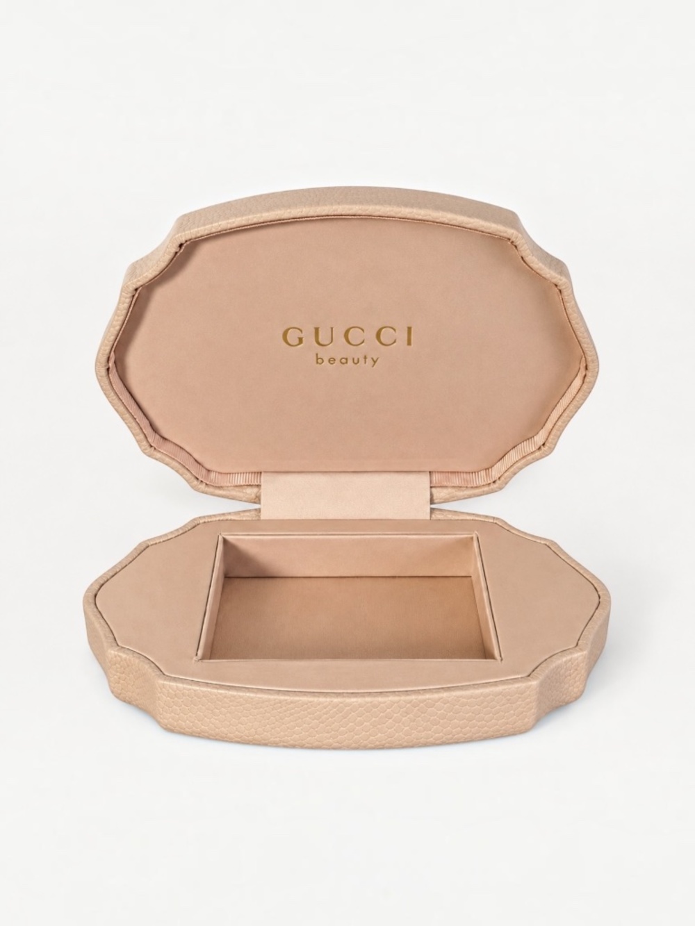 Gucci Beauty Blush Beige Scalloped Vanity Case Jewelry Keepsake Presentation Box - Picture 3 of 11